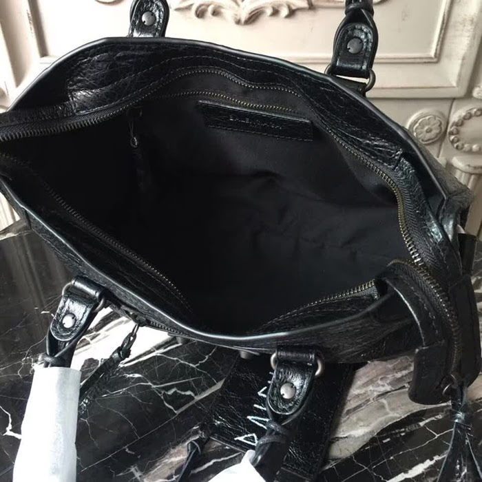 BALENCIAG巴黎世家 GRAFFITI CLASSIC CITY 30cm機車包 爆裂紋羊皮 手提肩背斜挎包  BL1462